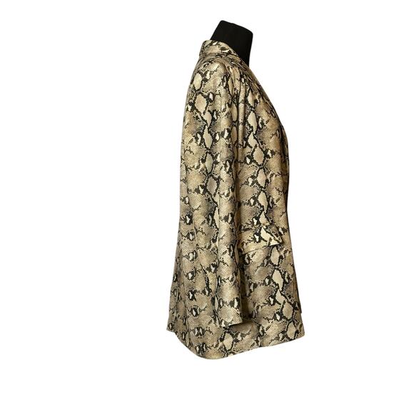 Abbeline beige brown snake print open front jacket size Medium - Picture 11 of 13